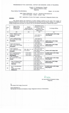 Proceedings of the I Additional District and Sessions Judge: at Nalgonda