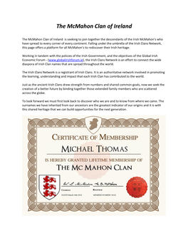 The Mcmahon Clan of Ireland