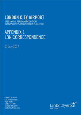 London City Airport Appendix 1 Lbn Correspondence