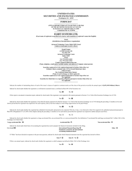 ELBIT SYSTEMS LTD. (Exact Name of Registrant As Specified in Its Charter and Translation of Registrant’S Name Into English)