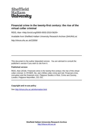 Financial Crime in the Twenty-First Century: the Rise of the Virtual Collar Criminal