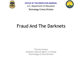 Fraud and the Darknets