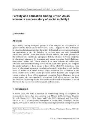Fertility and Education Among British Asian Women: a Success Story of Social Mobility?