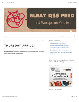 Thursday, April 1! | the Bleat