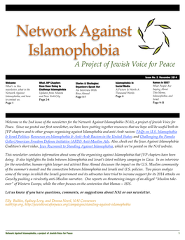 Network Against Islamophobia a Project of Jewish Voice for Peace