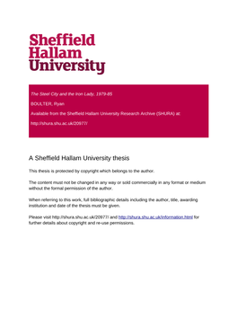 Chapter One: Sheffield City Council and the Housing Act 1980