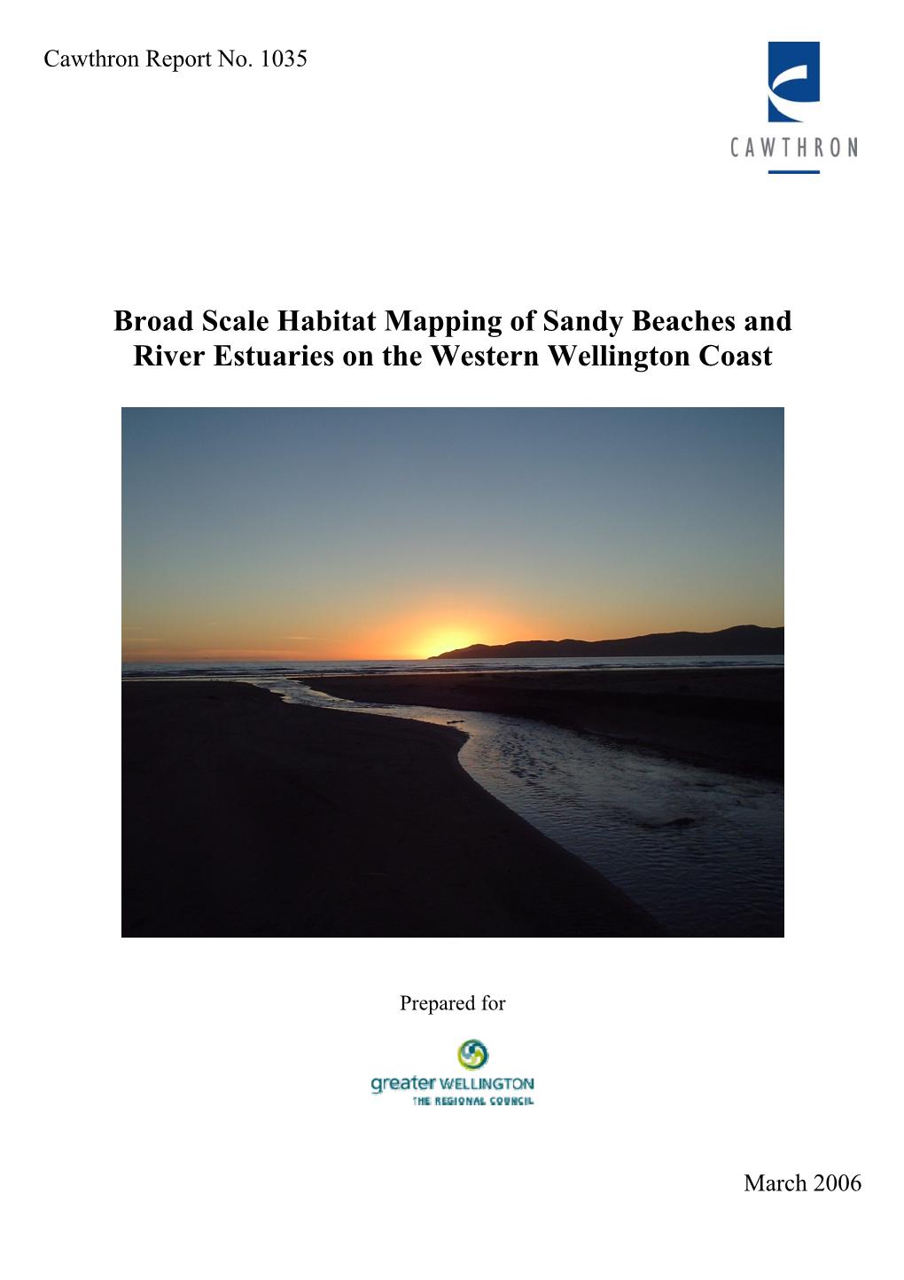 Broad Scale Habitat Mapping of Sandy Beaches and River Estuaries on the Western Wellington Coast