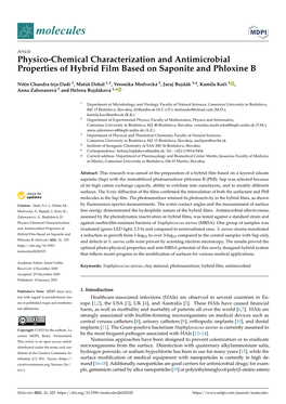 Physico-Chemical Characterization and Antimicrobial Properties of Hybrid Film Based on Saponite and Phloxine B