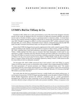 LVMH's Bid for Tiffany &