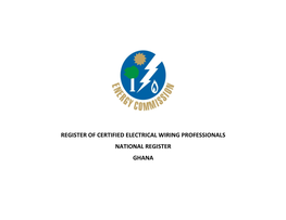 Register of Certified Electrical Wiring Professionals National Register Ghana