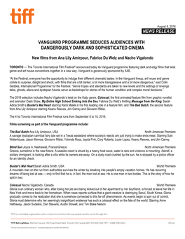News Release. Vanguard Programme Seduces
