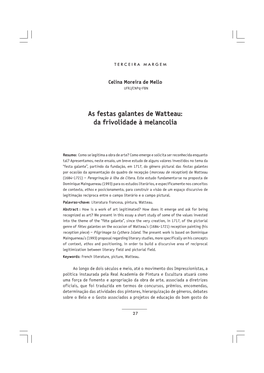 As Festas Galantes De Watteau: Da Frivolidade À Melancolia