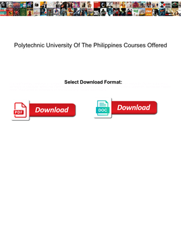 Polytechnic University of the Philippines Courses Offered