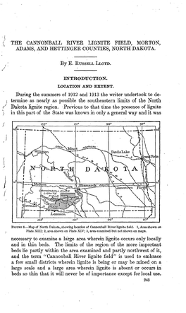 The Cannonball River Lignite Field, Morton, Adams, and Hettinger Counties, North Dakota