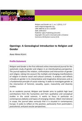 Implications of Queer Theory for the Study of Religion and Gender?
