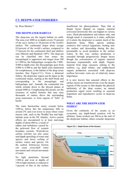 C3. DEEPWATER FISHERIES by Ross Shotton * Insufficient for Photosynthesis