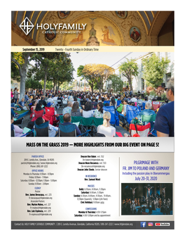 Mass on the Grass 2019 — More Highlights from Our Big Event on Page 5!