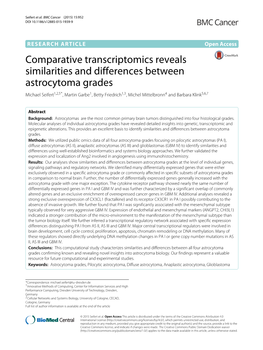 Comparative Transcriptomics Reveals Similarities and Differences