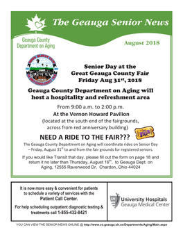 The Geauga Senior News: August 2018