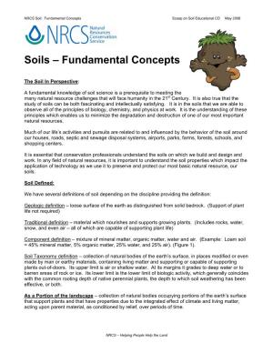 Soils – Fundamental Concepts