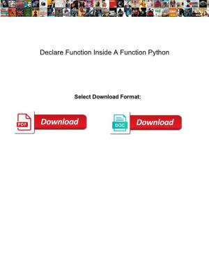 Declare Function Inside a Function Python