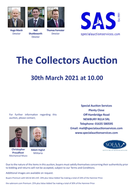 The Collectors Auction 30Th March 2021 at 10.00