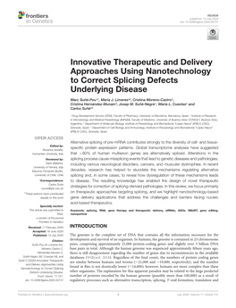 Innovative Therapeutic and Delivery Approaches Using Nanotechnology to Correct Splicing Defects Underlying Disease