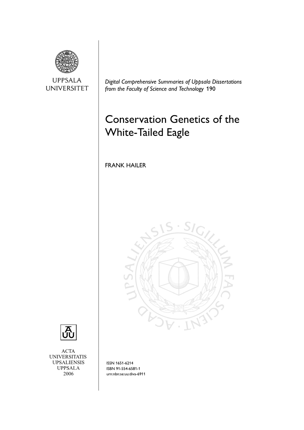 Conservation Genetics of the White-Tailed Eagle