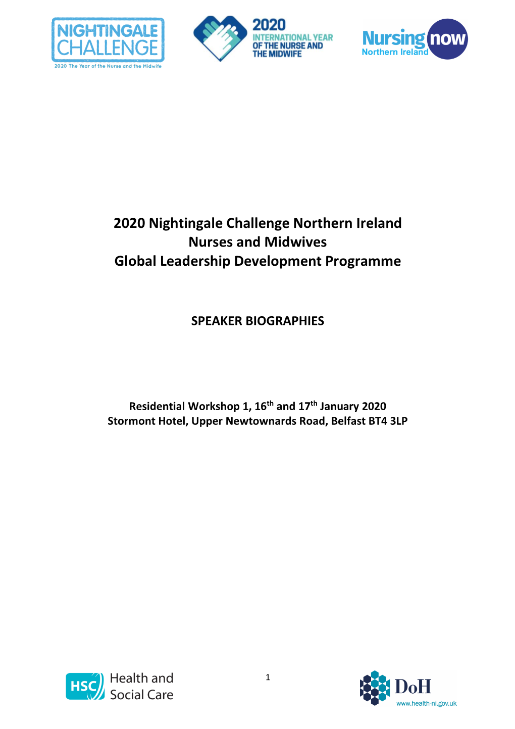 2020 Nightingale Challenge Northern Ireland Nurses and Midwives Global Leadership Development Programme