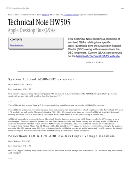 System 7.1 and Adbreinit Extension Powerbook 140 & 170 ADB