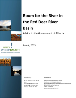 Room for the River in the Red Deer River Basin Advice to the Government of Alberta