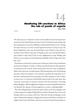 Monitoring UN Sanctions in Africa: the Role of Panels of Experts