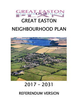 Great Easton Neighbourhood Plan 2017 – 2031