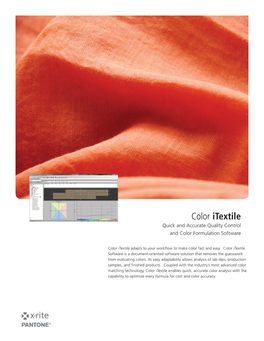 Color Itextile Quick and Accurate Quality Control and Color Formulation Software