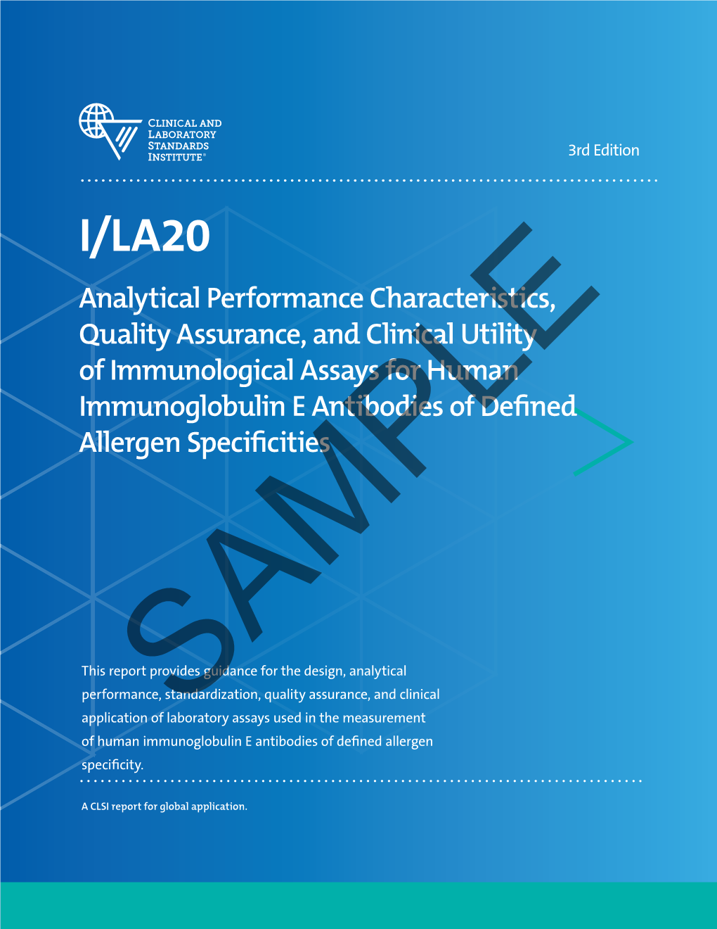 ILA/20: Analytical Performance Characteristics, Quality Assurance