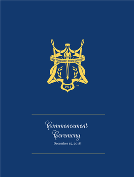 Commencement Ceremony December 15, 2018