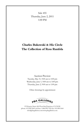 Charles Bukowski & His Circle the Collection of Ross Runfola