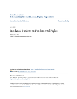 Incidental Burdens on Fundamental Rights Michael C