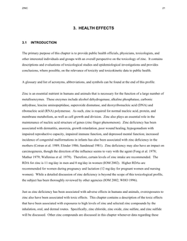 Toxicological Profile for Zinc