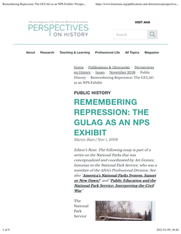 The GULAG As an NPS Exhibit | Perspec