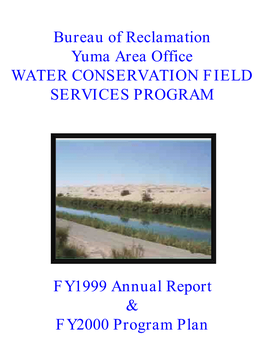 Bureau of Reclamation Yuma Area Office WATER CONSERVATION FIELD SERVICES PROGRAM
