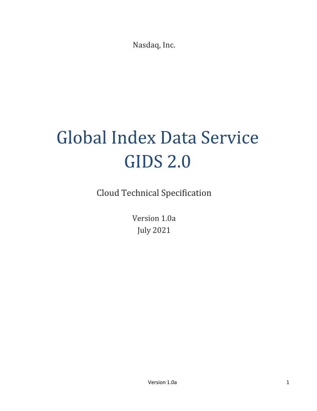 Global Index Data Service GIDS 2.0