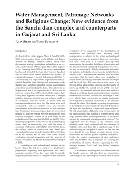 Water Management, Patronage Networks and Religious Change: New Evidence from the Sanchi Dam Complex and Counterparts in Gujarat and Sri Lanka