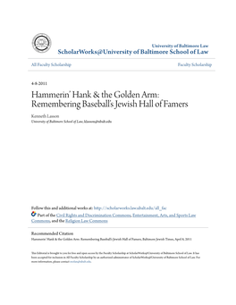 Remembering Baseball's Jewish Hall of Famers