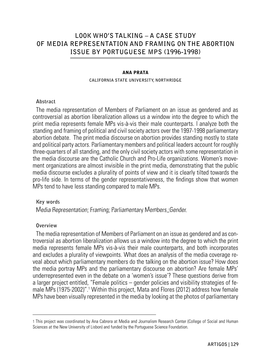 A Case Study of Media Representation and Framing on the Abortion Issue by Portuguese Mps (1996-1998)