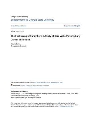 The Fashioning of Fanny Fern: a Study of Sara Willis Parton's Early Career, 1851-1854