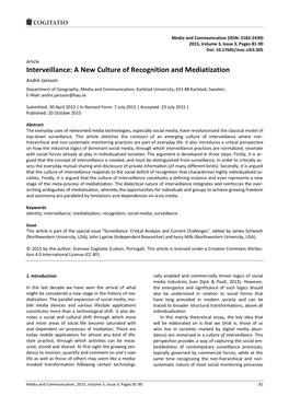 A New Culture of Recognition and Mediatization