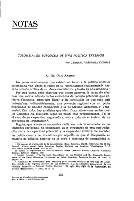 Colombia: En Búsqueda De Una Política Exterior