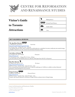 Visitor's Guide to Toronto Attractions
