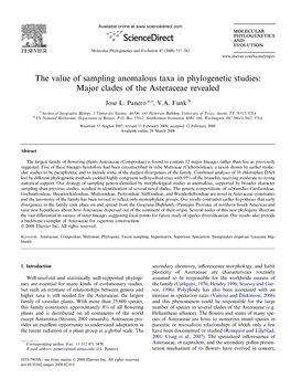 %' Sciencedirect and EVOLUTION ELSEVIER Molecular Phylogenetics and Evolution 47 (2008) 757-782